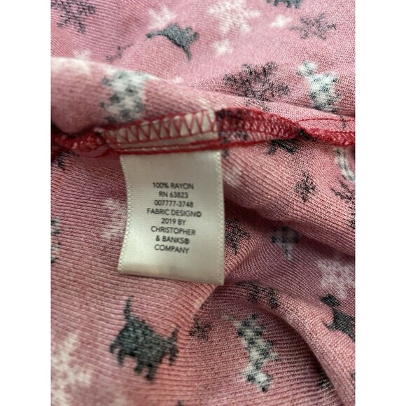 Christopher & Banks Snowflake And Scottie Dog Button Front Shirt Red Size M - Picture 5 of 6